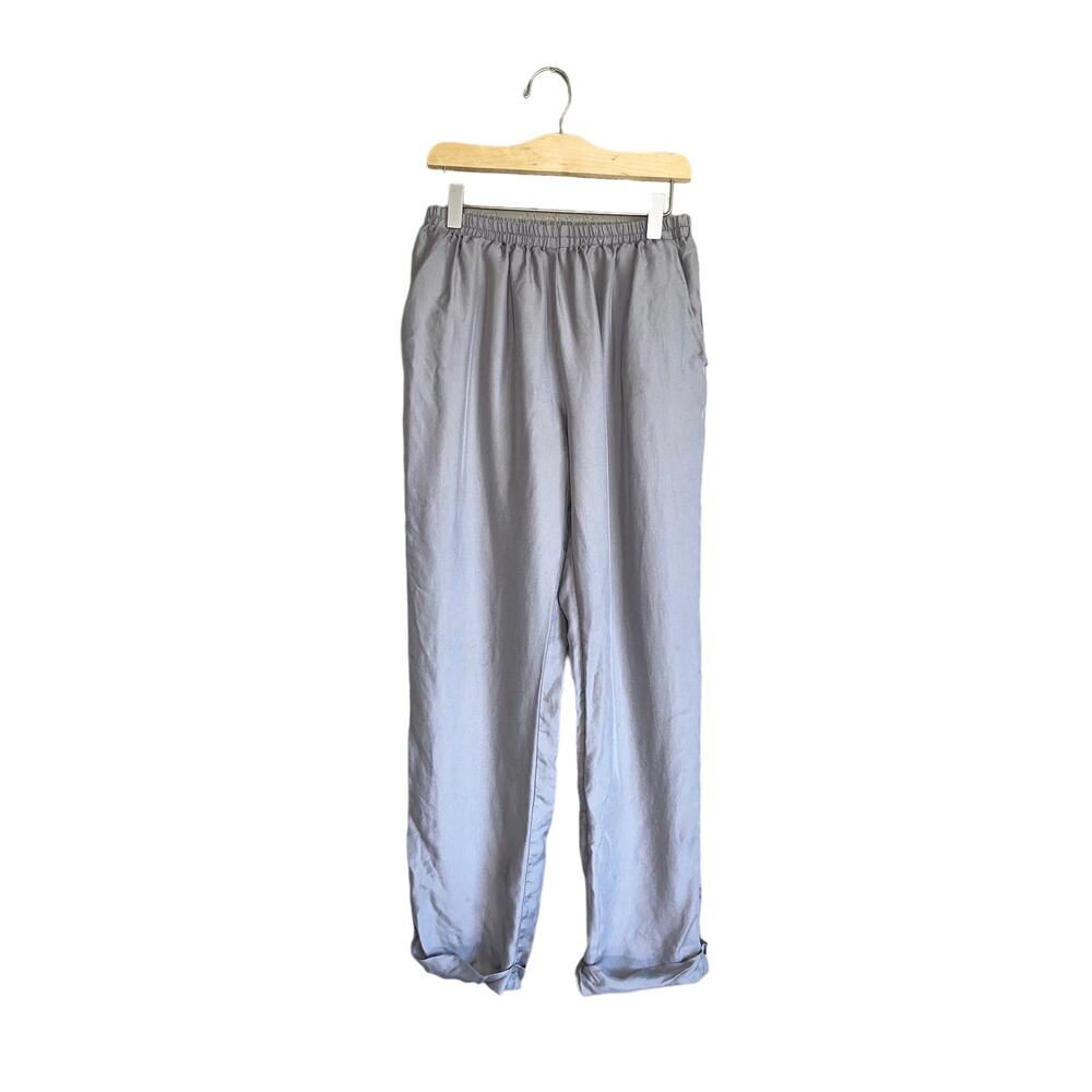 Gold Hawk Gray 100% Silk Pull On Pants‎ Small